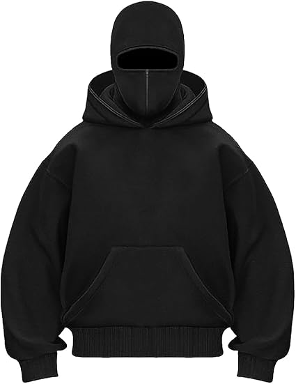 "Ninja Style Balaclava Hoodie - Full Face Coverage - Black (Unixes)