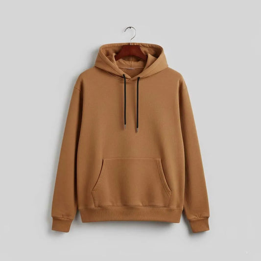 Light Brown Plain Hoodie - Premium Cotton (Color May Vary Slightly)